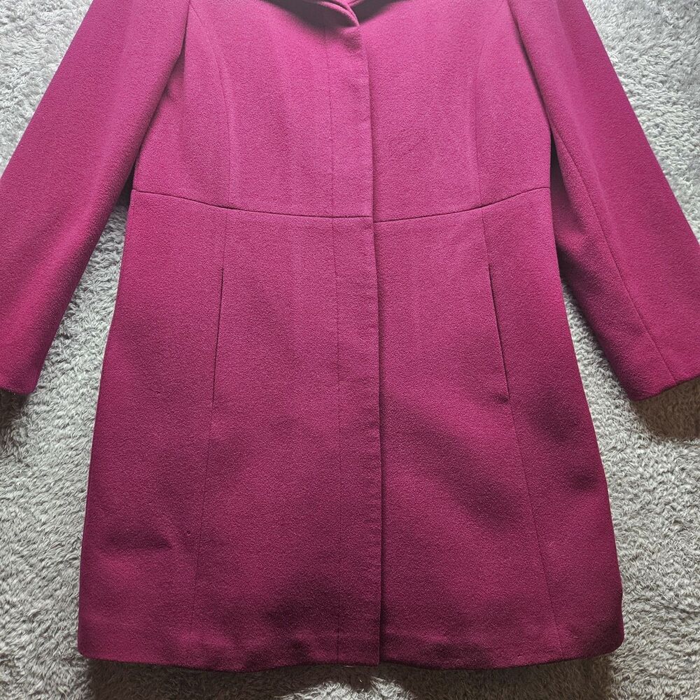 Talbots Magenta Pink Wool Mid Length Coat Size 16 Colorful - Picture 3 of 10